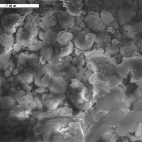 SEM image of aerosol particles near a cement plant