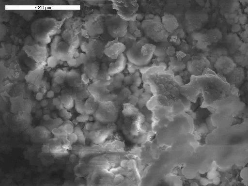 SEM image of aerosol particles near a cement plant