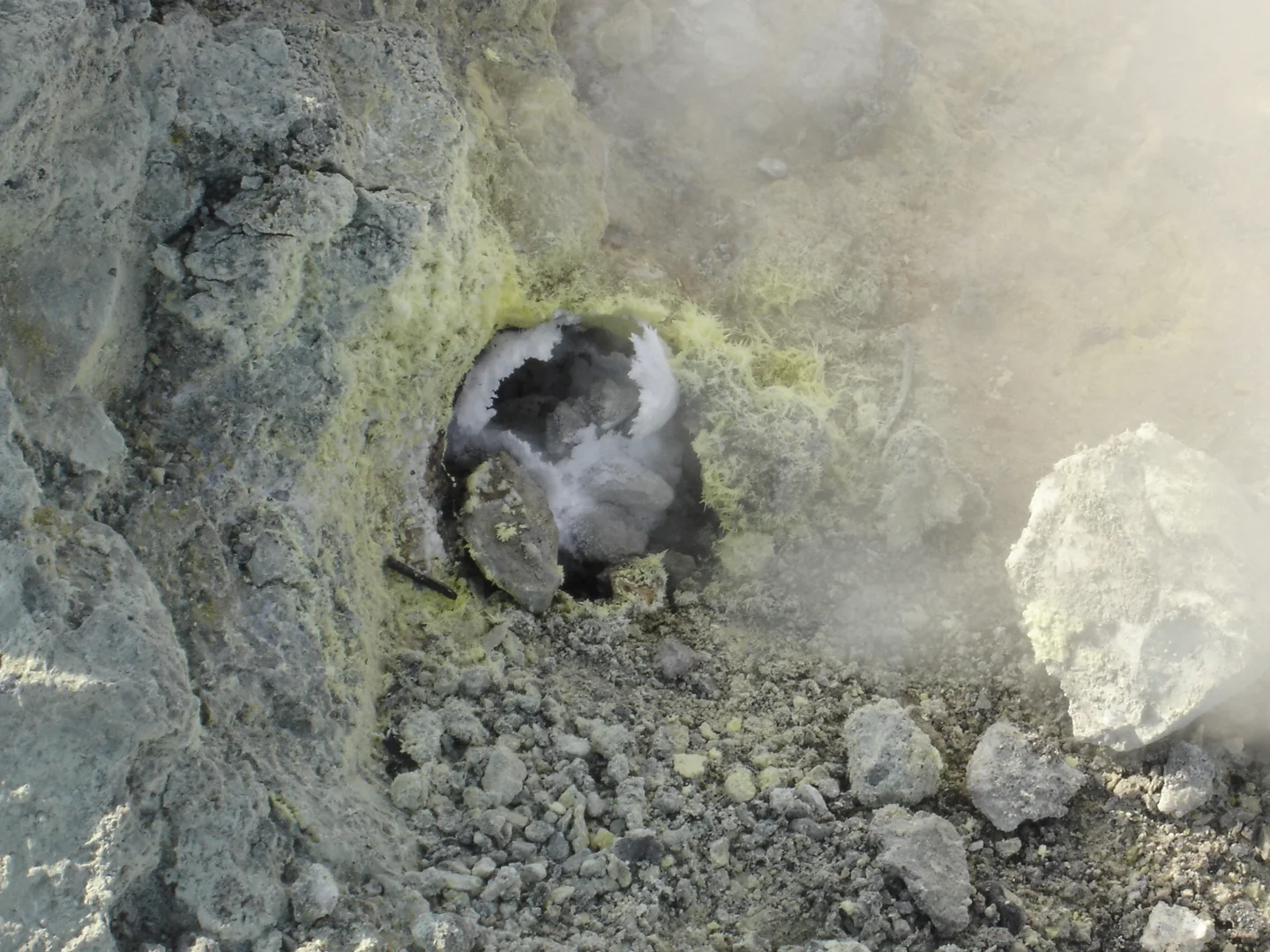 Fumaroles vent in Vulcano Island