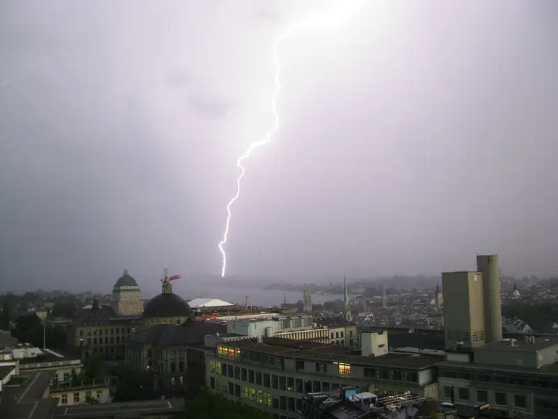 Zurich lit by lightning