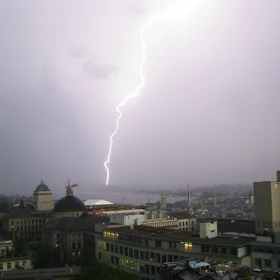 Zurich lit by lightning