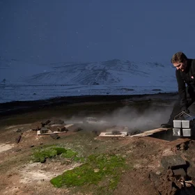 Cooking bread with geothermal heat underground, Myvatn, Iceland