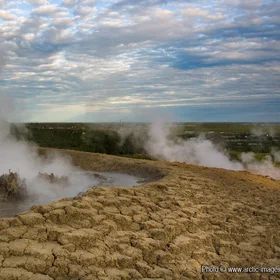 Mud boiling in geothermal hot springs, Hveragerdi, Iceland