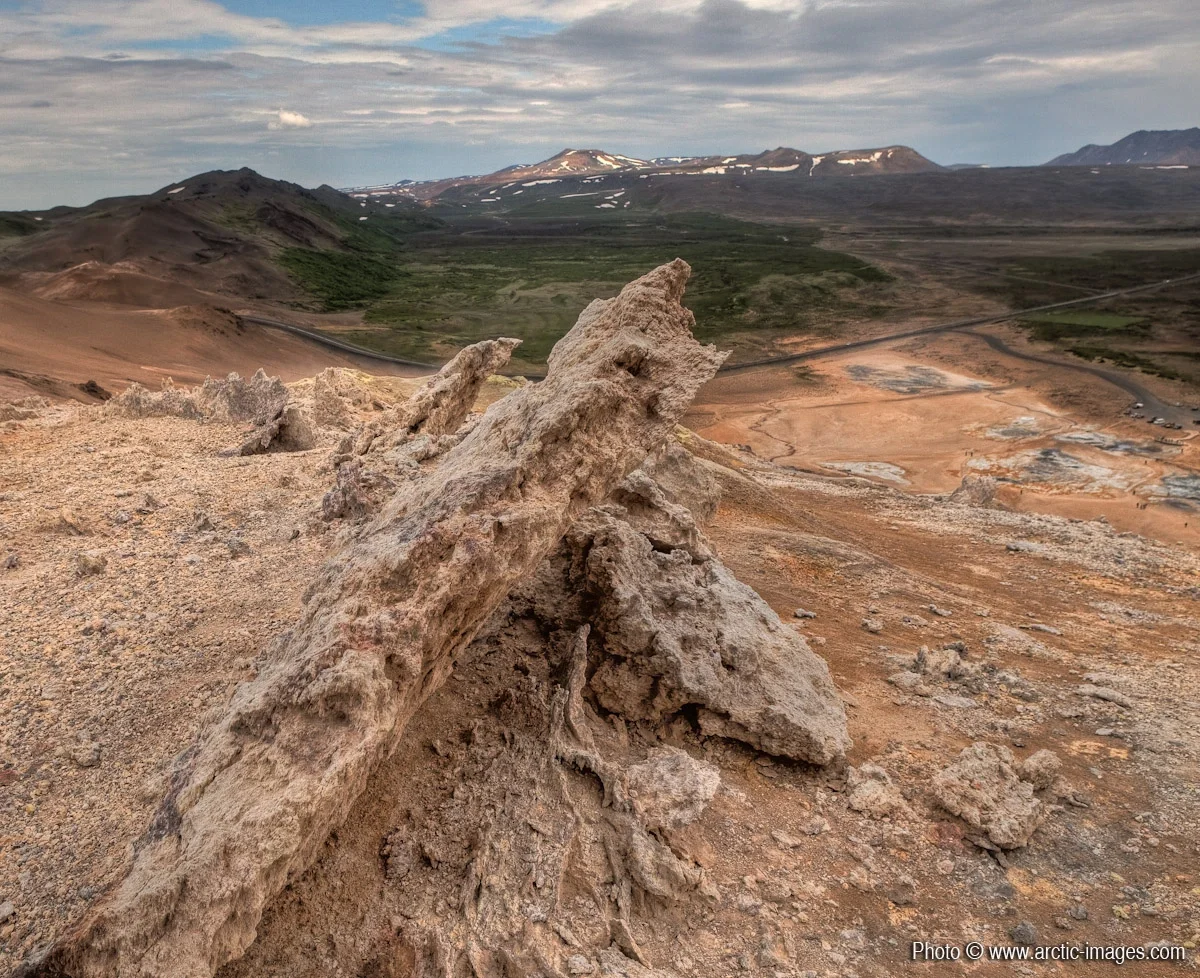 Rock formations, Geothermal Hot spring area, Namaskard, Northern Iceland