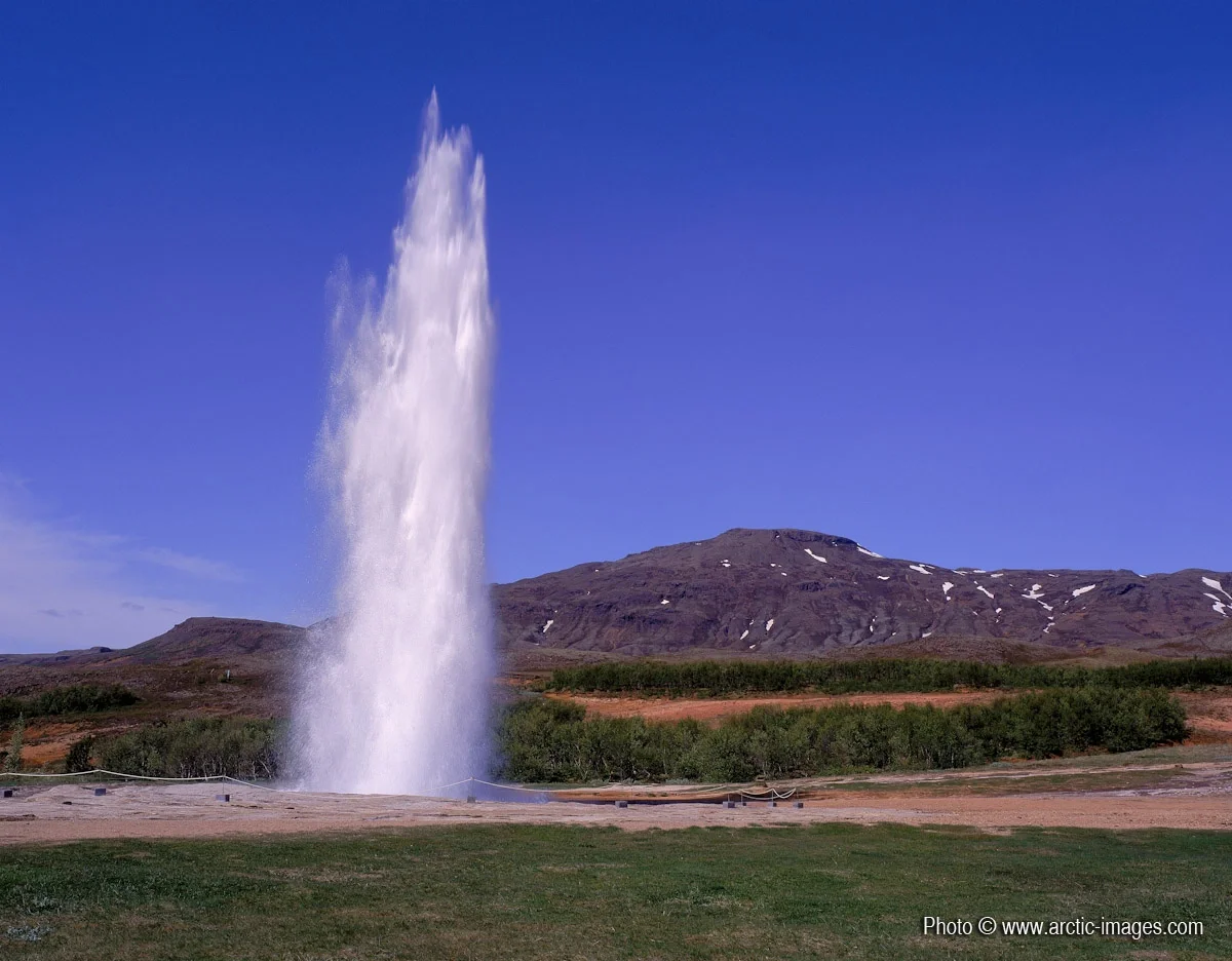 Strokkur geyser erupting, Iceland