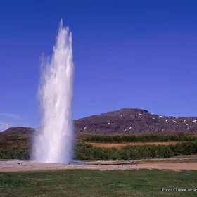 Strokkur geyser erupting, Iceland