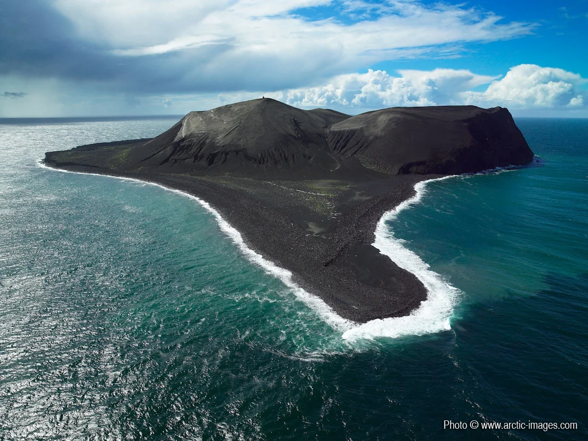 Aerial of Surtsey Island, Iceland