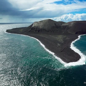Aerial of Surtsey Island, Iceland