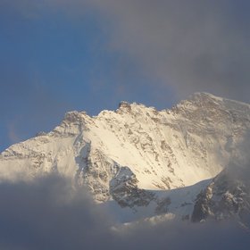 Jungfrau between clouds