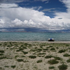 Sampling at the Nam Co (4.722 ma.s.l.), also called Heavenly Lake
