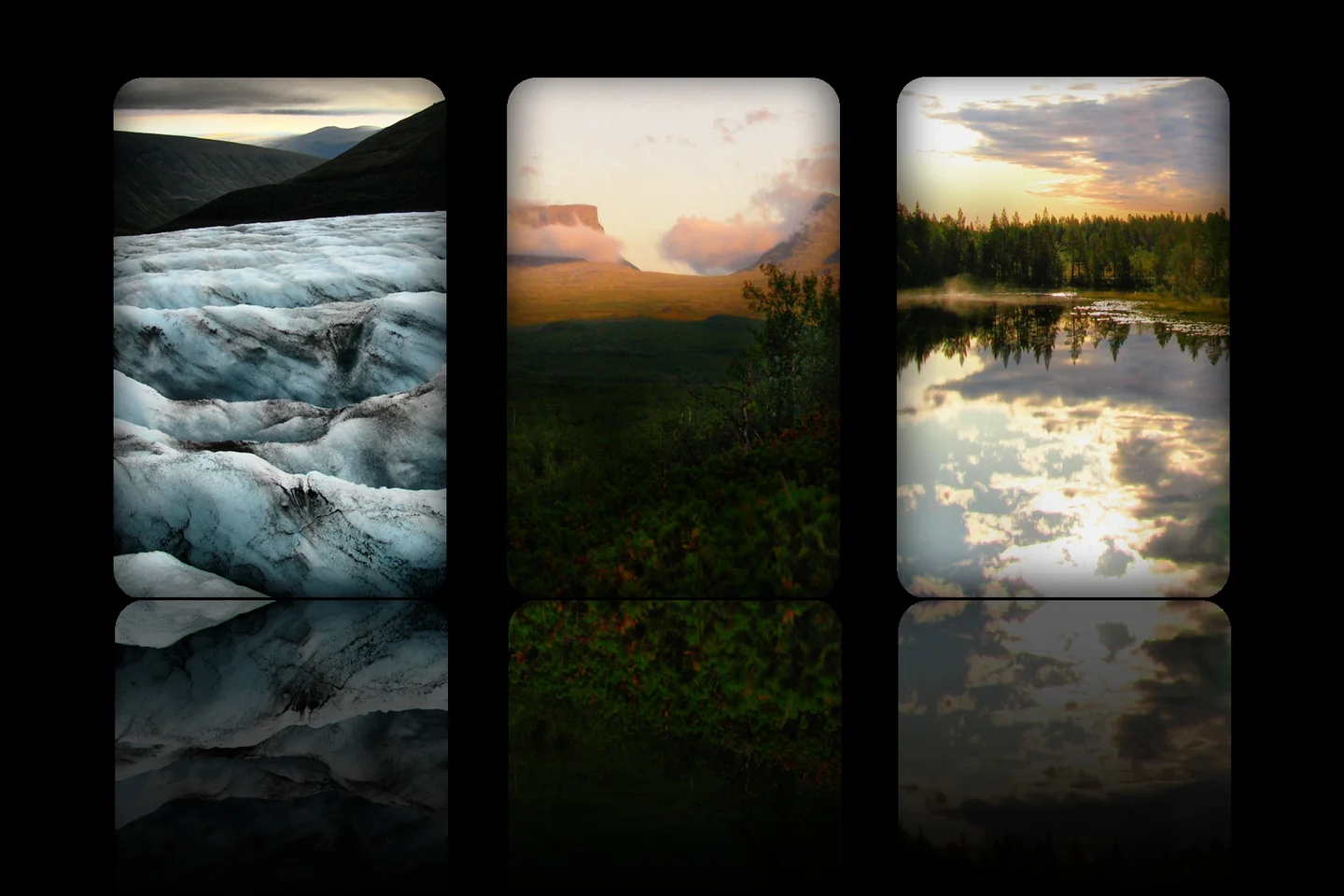 Pristine beauty of arctic Sweden: glaciers, mountains and lakes