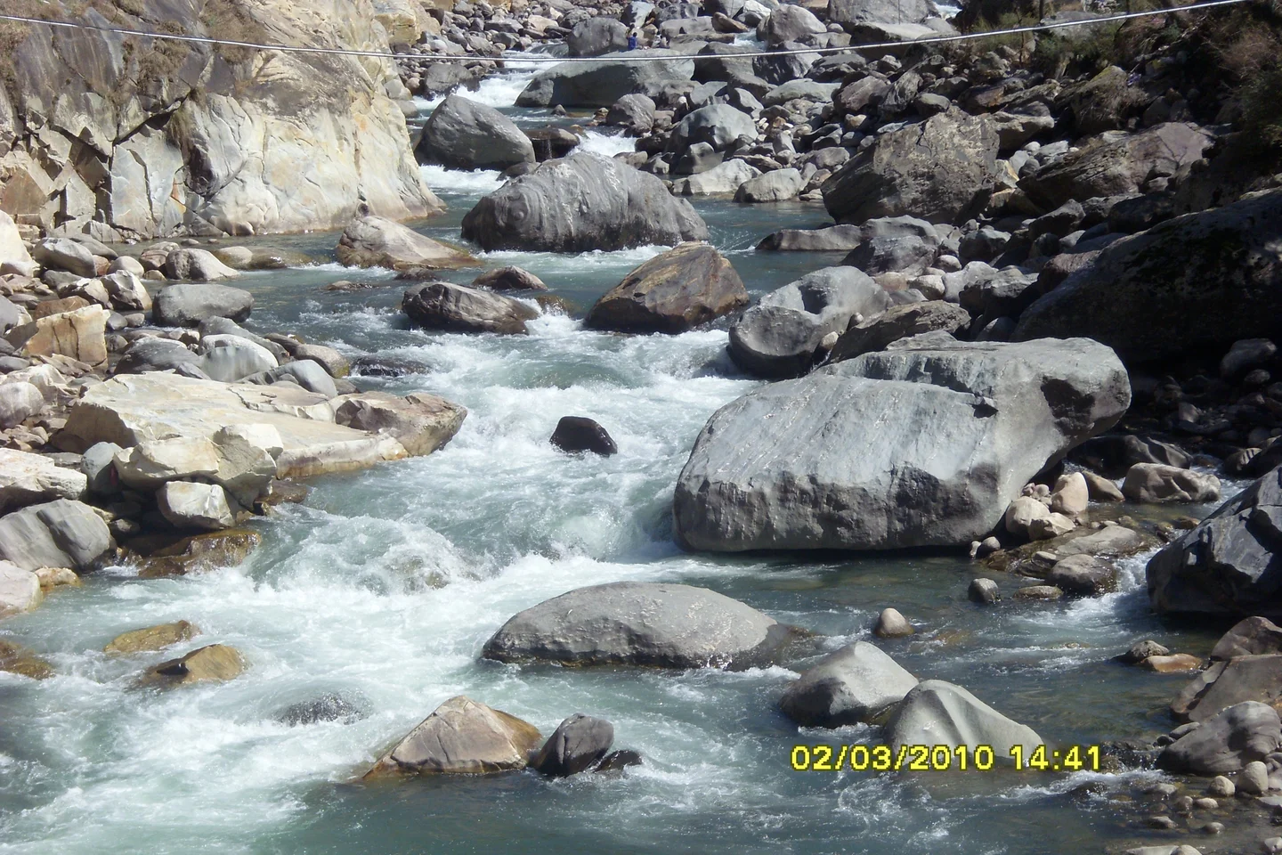 A Natural Phenomenon: Hot water Spring entering in cold water