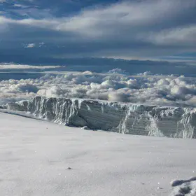 Snow covered glaciers on Kilimanajro