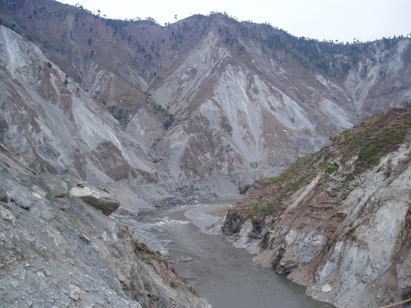 Road up the Neelum Valley after the 2005 Earthquake