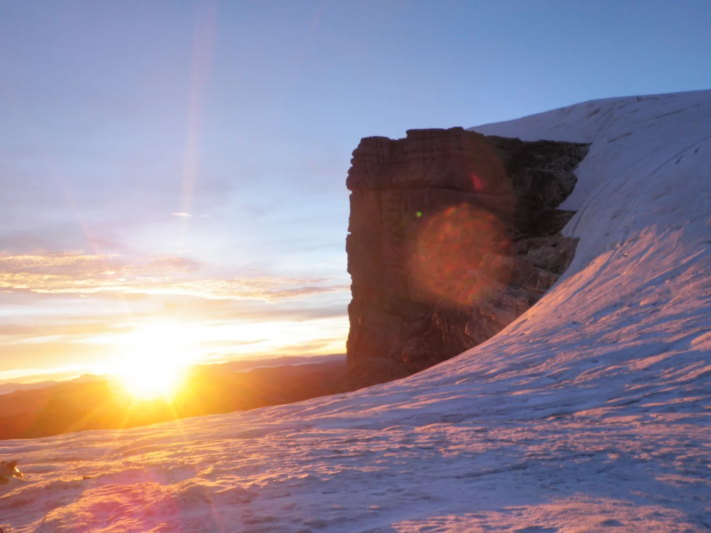 Sunrise in the peak of the only remaining glacier in the heart of western Pacific Warm Pool, Papua, Indonesia