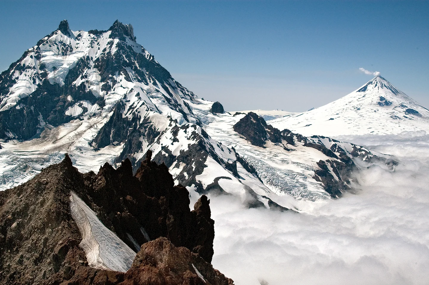 Isanotski, Shishaldin, and Westdahl Volcanoes, Unimak Alaska