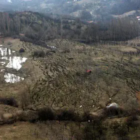 Landslide Odaile, Buzau county, Romania