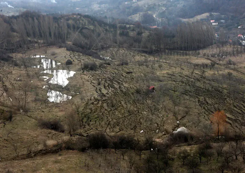 Landslide Odaile, Buzau county, Romania