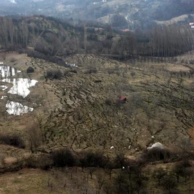 Landslide Odaile, Buzau county, Romania