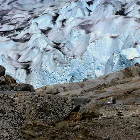 Glacier and rocks