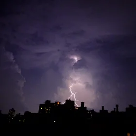 Lightning strikes in NYC during the big storm of 2009