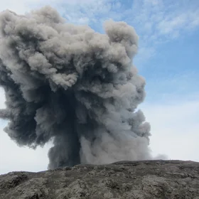 Eruption of Suwanosejima volcano, Japan
