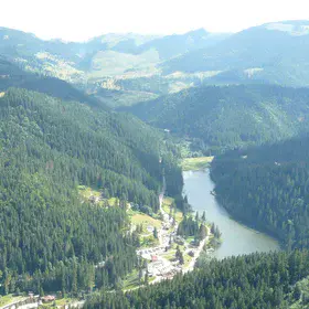 Red Lake viewed from the top of Suhard