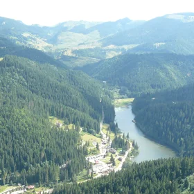 Red Lake viewed from the top of Suhard