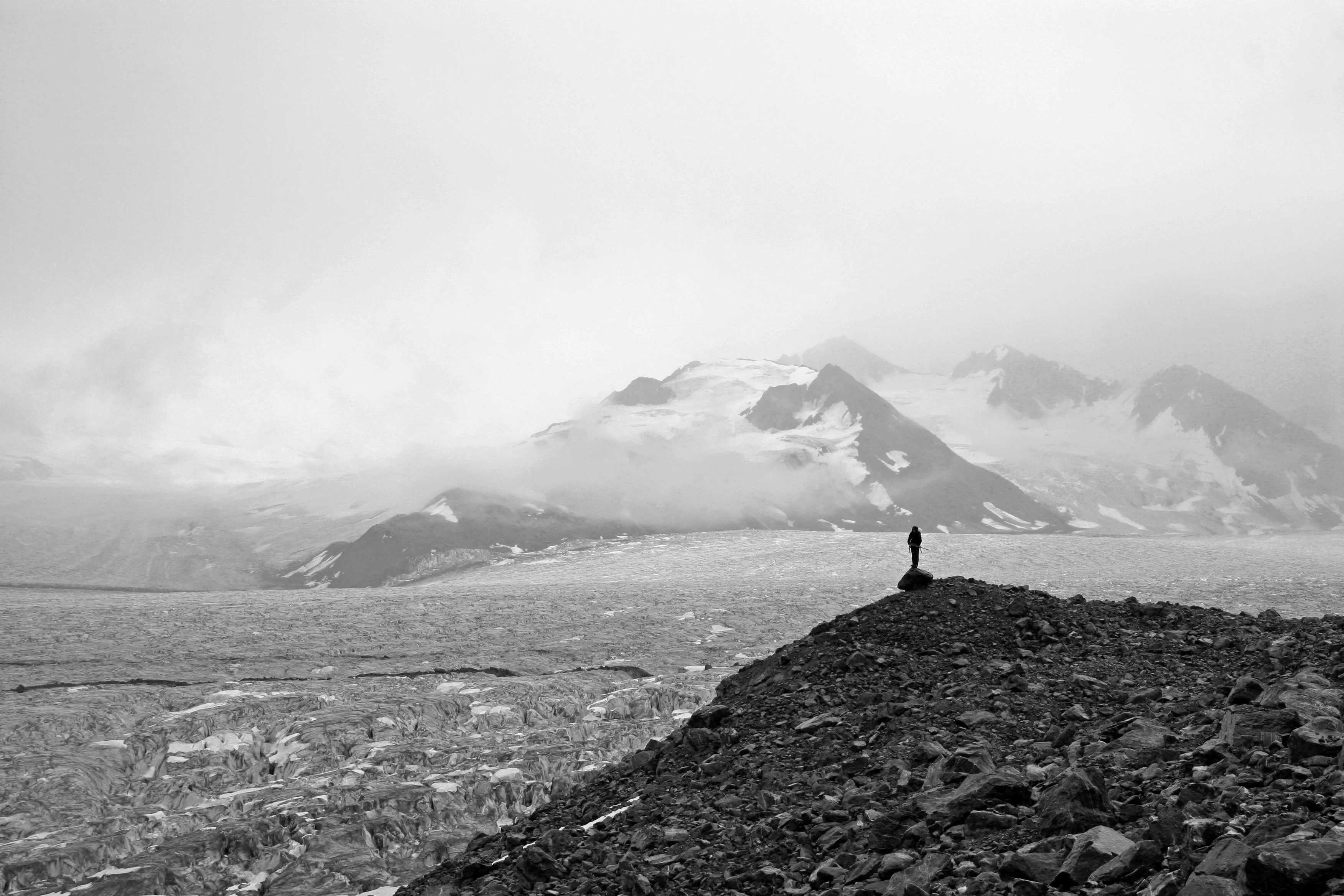 Geologist on Fan Glacier