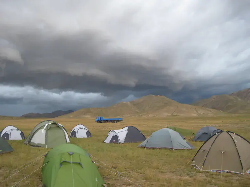 Arcus cloud over base camp at the Tibetan Plateau