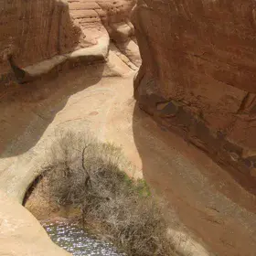 Arid pond before a rainstorm