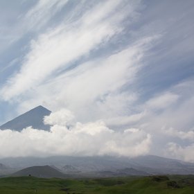 The first meeting with the giant - the highest volcano of Eurasia