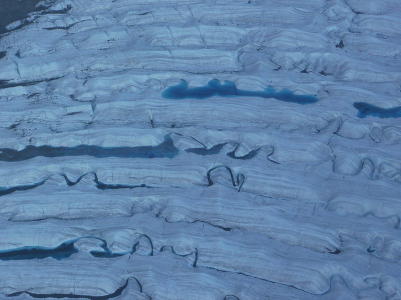 Water in the ogives of Root Glacier