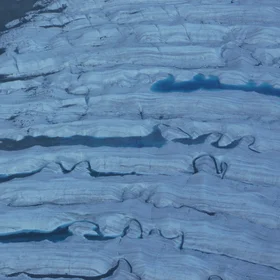 Water in the ogives of Root Glacier