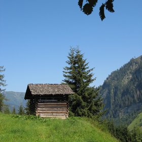 Traditional barn in the Austrian Alps