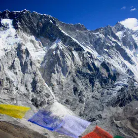 Fold in the Nuptse-Lhotse south face, Solo Khumbu, Nepal