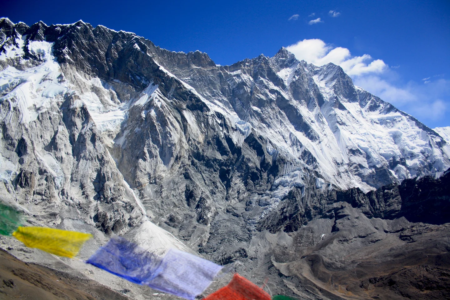 Fold in the Nuptse-Lhotse south face, Solo Khumbu, Nepal