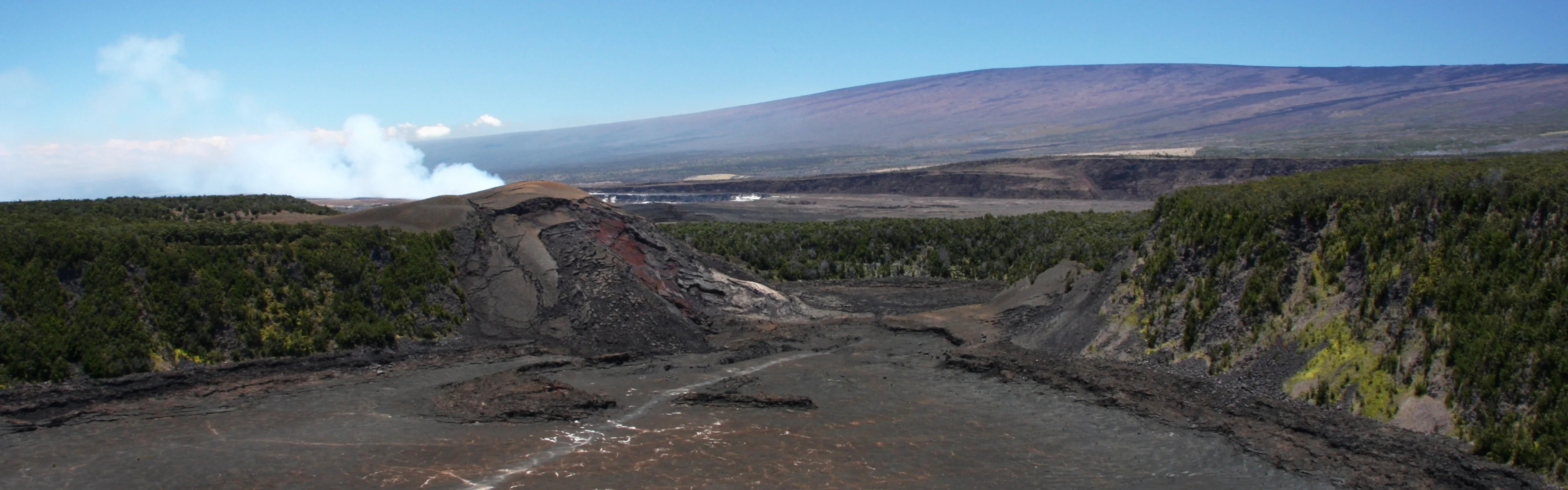 Kilauea Iki Crater and Mauna Loa
