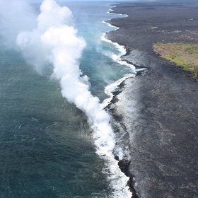 Lava flow into sea