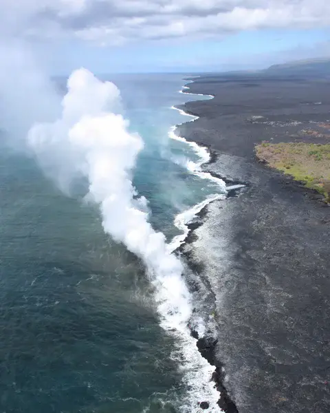 Lava flow into sea