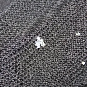 Snow crystals on a piece of cloth