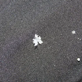 Snow crystals on a piece of cloth