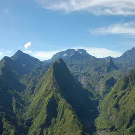 Eroded landscape of Mafate cirque