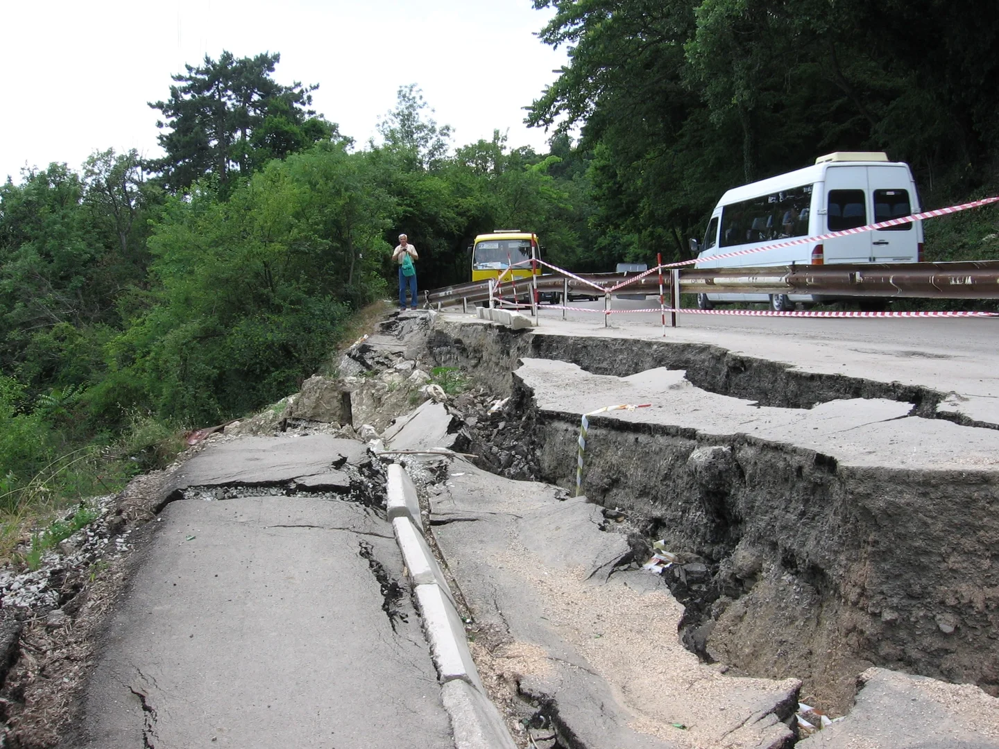 Landslides are in Crimea, Ukraine