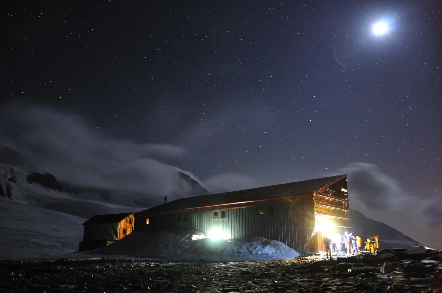 Moonlit glacier