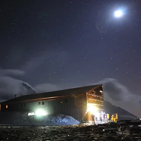 Moonlit glacier