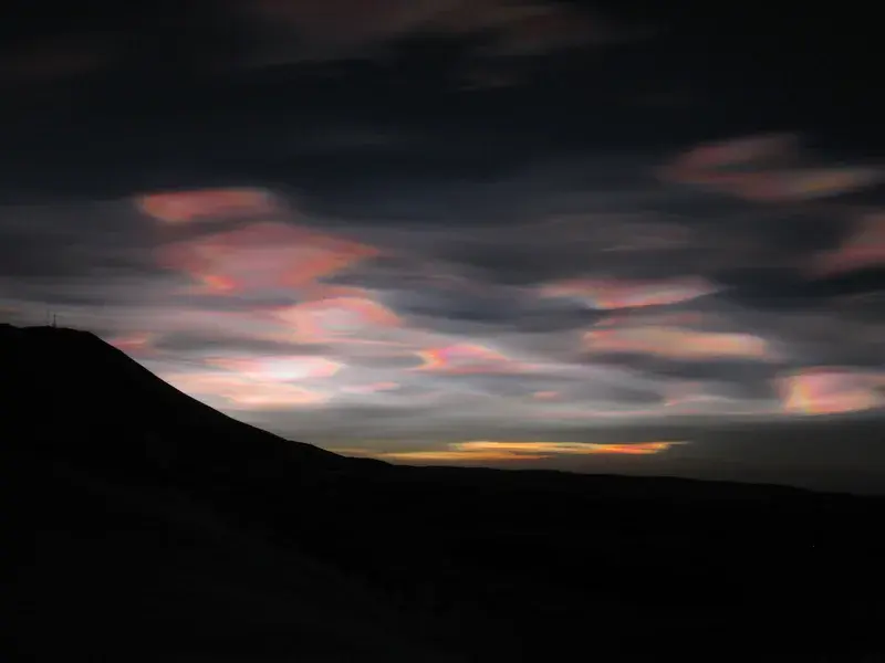 Nacreous clouds in North Iceland