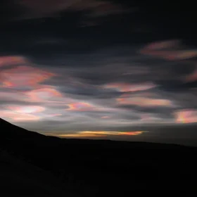 Nacreous clouds in North Iceland