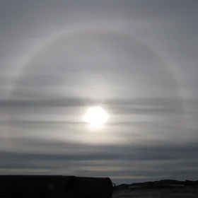 Halo over the Kara Sea coast