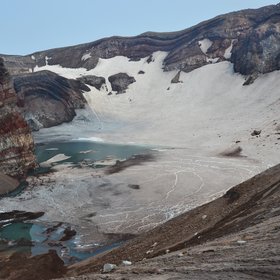 crater of the volcano Gorely, Kamchatka
